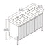 Dowell 48-Fluted Bathroom Vanity Set-(Assembled Cabinet Base with 3 Soft-Close Doors, Shelves & Ceramic/Resin Basin, Black/Golden Legs - 002 48 Series