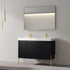 Dowell 48-Fluted Bathroom Vanity Set-(Assembled Cabinet Base with 3 Soft-Close Doors, Shelves & Ceramic/Resin Basin, Black/Golden Legs - 002 48 Series