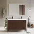 Dowell 48-Fluted Bathroom Vanity Set-(Assembled Cabinet Base with 3 Soft-Close Doors, Shelves & Ceramic/Resin Basin, Black/Golden Legs - 002 48 Series