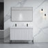 Dowell 48-Fluted Bathroom Vanity Set-(Assembled Cabinet Base with 3 Soft-Close Doors, Shelves & Ceramic/Resin Basin, Black/Golden Legs - 002 48 Series