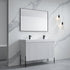 Dowell 48-Fluted Bathroom Vanity Set-(Assembled Cabinet Base with 3 Soft-Close Doors, Shelves & Ceramic/Resin Basin, Black/Golden Legs - 002 48 Series