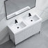 Dowell 48-Fluted Bathroom Vanity Set-(Assembled Cabinet Base with 3 Soft-Close Doors, Shelves & Ceramic/Resin Basin, Black/Golden Legs - 002 48 Series