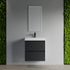 Dowell 24" Wall-Mounted Floating Bathroom Vanity ¡°(Pre-Assembled, White/Black, with Two Drawers and a Single Basin- 004 24 Series