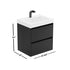Dowell 24" Wall-Mounted Floating Bathroom Vanity ¡°(Pre-Assembled, White/Black, with Two Drawers and a Single Basin- 004 24 Series