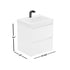 Dowell 24" Wall-Mounted Floating Bathroom Vanity ¡°(Pre-Assembled, White/Black, with Two Drawers and a Single Basin- 004 24 Series