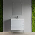 Dowell 30" Wall-Mounted Floating Bathroom Vanity ¡°(Pre-Assembled, White/Black, with Two Drawers and a Single Basin - 004 30 Series