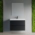 Dowell 36" Wall-Mounted Floating Bathroom Vanity ¡°(Pre-Assembled, White/Black, with Two Drawers and a Single Basin - 004 36 Series