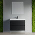 Dowell 36" Wall-Mounted Floating Bathroom Vanity ¡°(Pre-Assembled, White/Black, with Two Drawers and a Single Basin - 004 36 Series