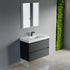 Dowell 36" Wall-Mounted Floating Bathroom Vanity ¡°(Pre-Assembled, White/Black, with Two Drawers and a Single Basin - 004 36 Series