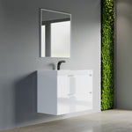 Dowell 36" Wall-Mounted Floating Bathroom Vanity ¡°(Pre-Assembled, White/Black, with Two Drawers and a Single Basin - 004 36 Series