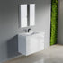 Dowell 36" Wall-Mounted Floating Bathroom Vanity ¡°(Pre-Assembled, White/Black, with Two Drawers and a Single Basin - 004 36 Series