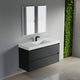 Dowell 48" Wall-Mounted Floating Bathroom Vanity ¡°(Pre-Assembled, White/Black, with Two Drawers and a Double/Single Resin Basin - 004 48 Series