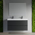 Dowell 48" Wall-Mounted Floating Bathroom Vanity ¡°(Pre-Assembled, White/Black, with Two Drawers and a Double/Single Resin Basin - 004 48 Series