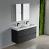 Dowell 48" Wall-Mounted Floating Bathroom Vanity ¡°(Pre-Assembled, White/Black, with Two Drawers and a Double/Single Resin Basin - 004 48 Series