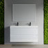 Dowell 48" Wall-Mounted Floating Bathroom Vanity ¡°(Pre-Assembled, White/Black, with Two Drawers and a Double/Single Resin Basin - 004 48 Series