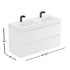 Dowell 48" Wall-Mounted Floating Bathroom Vanity ¡°(Pre-Assembled, White/Black, with Two Drawers and a Double/Single Resin Basin - 004 48 Series
