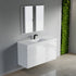 Dowell 48" Wall-Mounted Floating Bathroom Vanity ¡°(Pre-Assembled, White/Black, with Two Drawers and a Double/Single Resin Basin - 004 48 Series