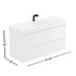 Dowell 48" Wall-Mounted Floating Bathroom Vanity ¡°(Pre-Assembled, White/Black, with Two Drawers and a Double/Single Resin Basin - 004 48 Series