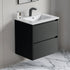Dowell 24" Wall-Mounted Floating Bathroom Vanity ¡°(Pre-Assembled, White/Black, with Two Drawers and a Single Basin- 004 24 Series