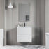 Dowell 24" Wall-Mounted Floating Bathroom Vanity ¡°(Pre-Assembled, White/Black, with Two Drawers and a Single Basin- 004 24 Series