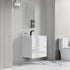 Dowell 24" Wall-Mounted Floating Bathroom Vanity ¡°(Pre-Assembled, White/Black, with Two Drawers and a Single Basin- 004 24 Series