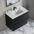 Dowell 30" Wall-Mounted Floating Bathroom Vanity ¡°(Pre-Assembled, White/Black, with Two Drawers and a Single Basin - 004 30 Series