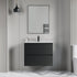 Dowell 30" Wall-Mounted Floating Bathroom Vanity ¡°(Pre-Assembled, White/Black, with Two Drawers and a Single Basin - 004 30 Series