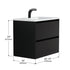 Dowell 30" Wall-Mounted Floating Bathroom Vanity ¡°(Pre-Assembled, White/Black, with Two Drawers and a Single Basin - 004 30 Series
