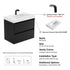 Dowell 30" Wall-Mounted Floating Bathroom Vanity ¡°(Pre-Assembled, White/Black, with Two Drawers and a Single Basin - 004 30 Series
