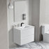 Dowell 30" Wall-Mounted Floating Bathroom Vanity ¡°(Pre-Assembled, White/Black, with Two Drawers and a Single Basin - 004 30 Series