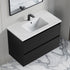 Dowell 36" Wall-Mounted Floating Bathroom Vanity ¡°(Pre-Assembled, White/Black, with Two Drawers and a Single Basin - 004 36 Series