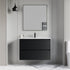 Dowell 36" Wall-Mounted Floating Bathroom Vanity ¡°(Pre-Assembled, White/Black, with Two Drawers and a Single Basin - 004 36 Series