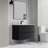 Dowell 36" Wall-Mounted Floating Bathroom Vanity ¡°(Pre-Assembled, White/Black, with Two Drawers and a Single Basin - 004 36 Series