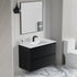 Dowell 36" Wall-Mounted Floating Bathroom Vanity ¡°(Pre-Assembled, White/Black, with Two Drawers and a Single Basin - 004 36 Series