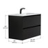 Dowell 36" Wall-Mounted Floating Bathroom Vanity ¡°(Pre-Assembled, White/Black, with Two Drawers and a Single Basin - 004 36 Series