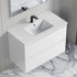 Dowell 36" Wall-Mounted Floating Bathroom Vanity ¡°(Pre-Assembled, White/Black, with Two Drawers and a Single Basin - 004 36 Series