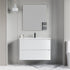 Dowell 36" Wall-Mounted Floating Bathroom Vanity ¡°(Pre-Assembled, White/Black, with Two Drawers and a Single Basin - 004 36 Series