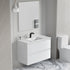 Dowell 36" Wall-Mounted Floating Bathroom Vanity ¡°(Pre-Assembled, White/Black, with Two Drawers and a Single Basin - 004 36 Series