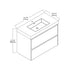 Dowell 36" Wall-Mounted Floating Bathroom Vanity ¡°(Pre-Assembled, White/Black, with Two Drawers and a Single Basin - 004 36 Series