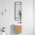 Dowell 18" Inch Oak Natural/White Small Bathroom Vanity with White Resin Sink Combo, Modern Bathroom Cabinet with Soft-Close Door, Wall Mounted Single Bathroom Vanity Set with Side Shelves - 011 18 Series