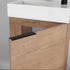 Dowell 18" Inch Oak Natural/White Small Bathroom Vanity with White Resin Sink Combo, Modern Bathroom Cabinet with Soft-Close Door, Wall Mounted Single Bathroom Vanity Set with Side Shelves - 011 18 Series