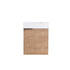 Dowell 18" Inch Oak Natural/White Small Bathroom Vanity with White Resin Sink Combo, Modern Bathroom Cabinet with Soft-Close Door, Wall Mounted Single Bathroom Vanity Set with Side Shelves - 011 18 Series
