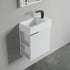 Dowell 18" Inch Oak Natural/White Small Bathroom Vanity with White Resin Sink Combo, Modern Bathroom Cabinet with Soft-Close Door, Wall Mounted Single Bathroom Vanity Set with Side Shelves - 011 18 Series