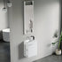 Dowell 18" Inch Oak Natural/White Small Bathroom Vanity with White Resin Sink Combo, Modern Bathroom Cabinet with Soft-Close Door, Wall Mounted Single Bathroom Vanity Set with Side Shelves - 011 18 Series