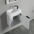 Dowell 18" Inch Oak Natural/White Small Bathroom Vanity with White Resin Sink Combo, Modern Bathroom Cabinet with Soft-Close Door, Wall Mounted Single Bathroom Vanity Set with Side Shelves - 011 18 Series