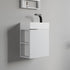 Dowell 18" Inch Oak Natural/White Small Bathroom Vanity with White Resin Sink Combo, Modern Bathroom Cabinet with Soft-Close Door, Wall Mounted Single Bathroom Vanity Set with Side Shelves - 011 18 Series