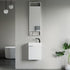 Dowell 18" Inch Oak Natural/White Small Bathroom Vanity with White Resin Sink Combo, Modern Bathroom Cabinet with Soft-Close Door, Wall Mounted Single Bathroom Vanity Set with Side Shelves - 011 18 Series