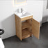 Dowell 18"  Unassembled Freestanding Bathroom Vanity Kit with White Ceramic Basin -  One or Two Soft-Close Doors, One Shelf - 012 Series - Oak Natural