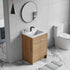 Dowell 24¡°(Unassembled Freestanding Bathroom Vanity Kit with White Ceramic Basin -  One or Two Soft-Close Doors, One Shelf - 012 Series - Oak Natural