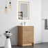 Dowell 24¡°(Unassembled Freestanding Bathroom Vanity Kit with White Ceramic Basin -  One or Two Soft-Close Doors, One Shelf - 012 Series - Oak Natural